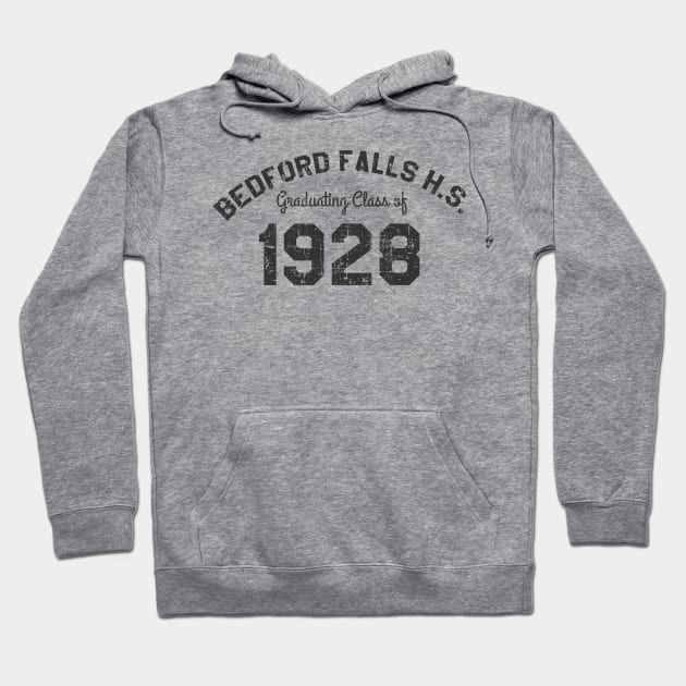 Bedford Falls High School distressed Hoodie by woodsman